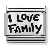 Nomination Composable Classic Link 330102/34 I Love Family in 925 Silver